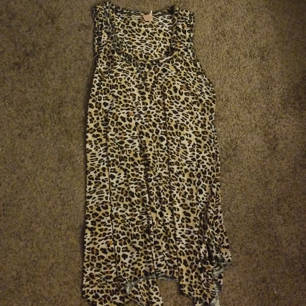 Sweet Juliet Leopard Print Racer Back Lounge Tunic